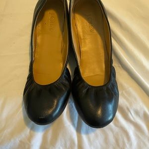 J.Crew Anya Black Flats Leather, size 8.5, Used